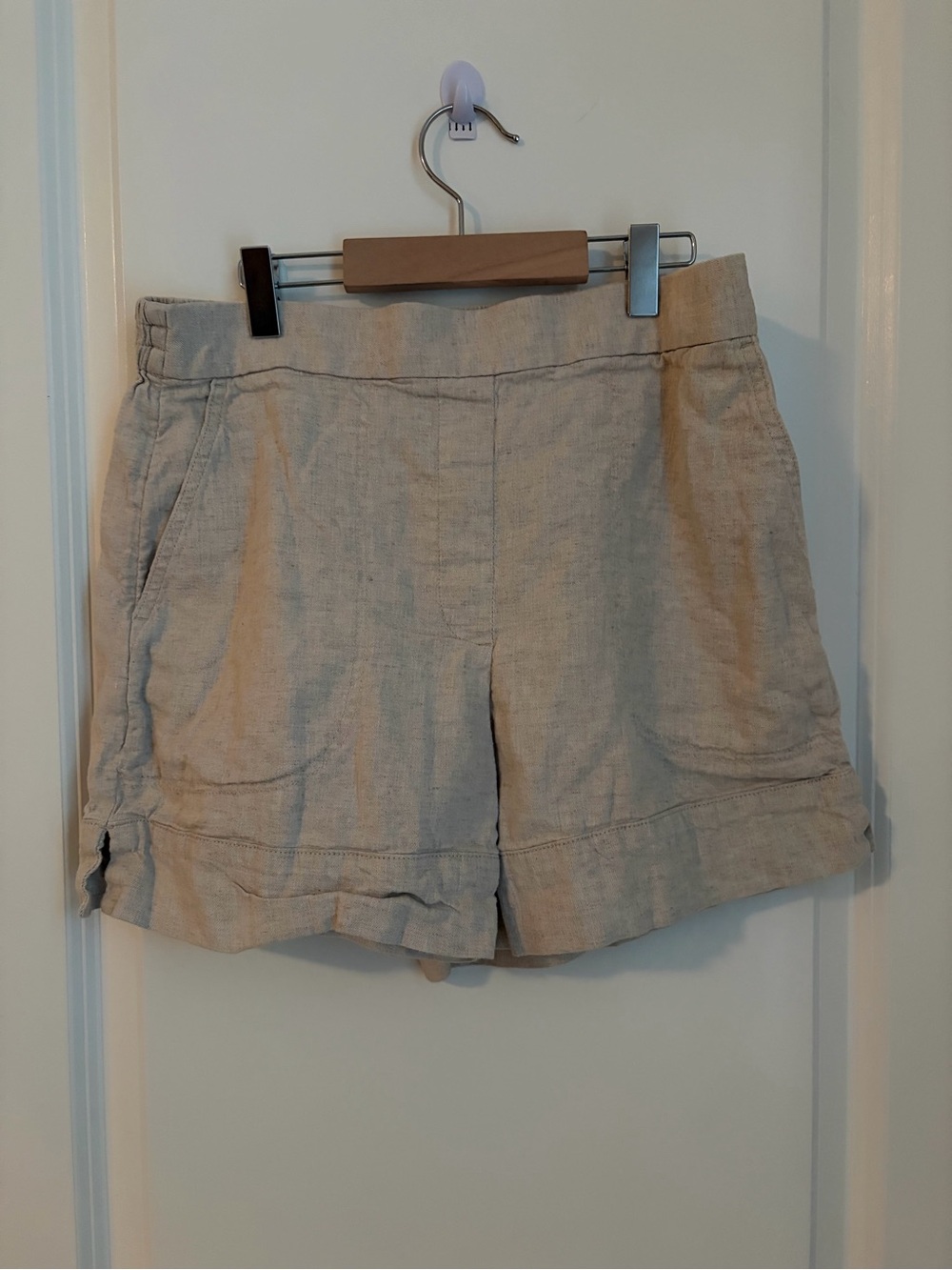 Banana Republic Beige Linen-Blend Bermuda Shorts